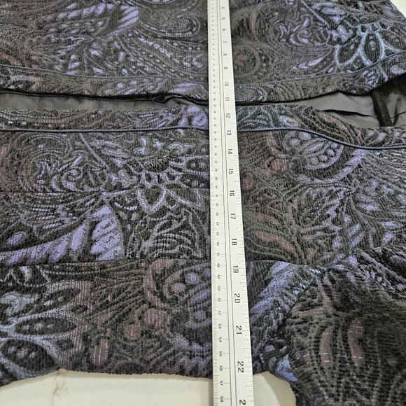 Coldwater Creek Paisley Chenille Jacket Large Tapestry Purple Shimmer Black - Picture 10 of 11